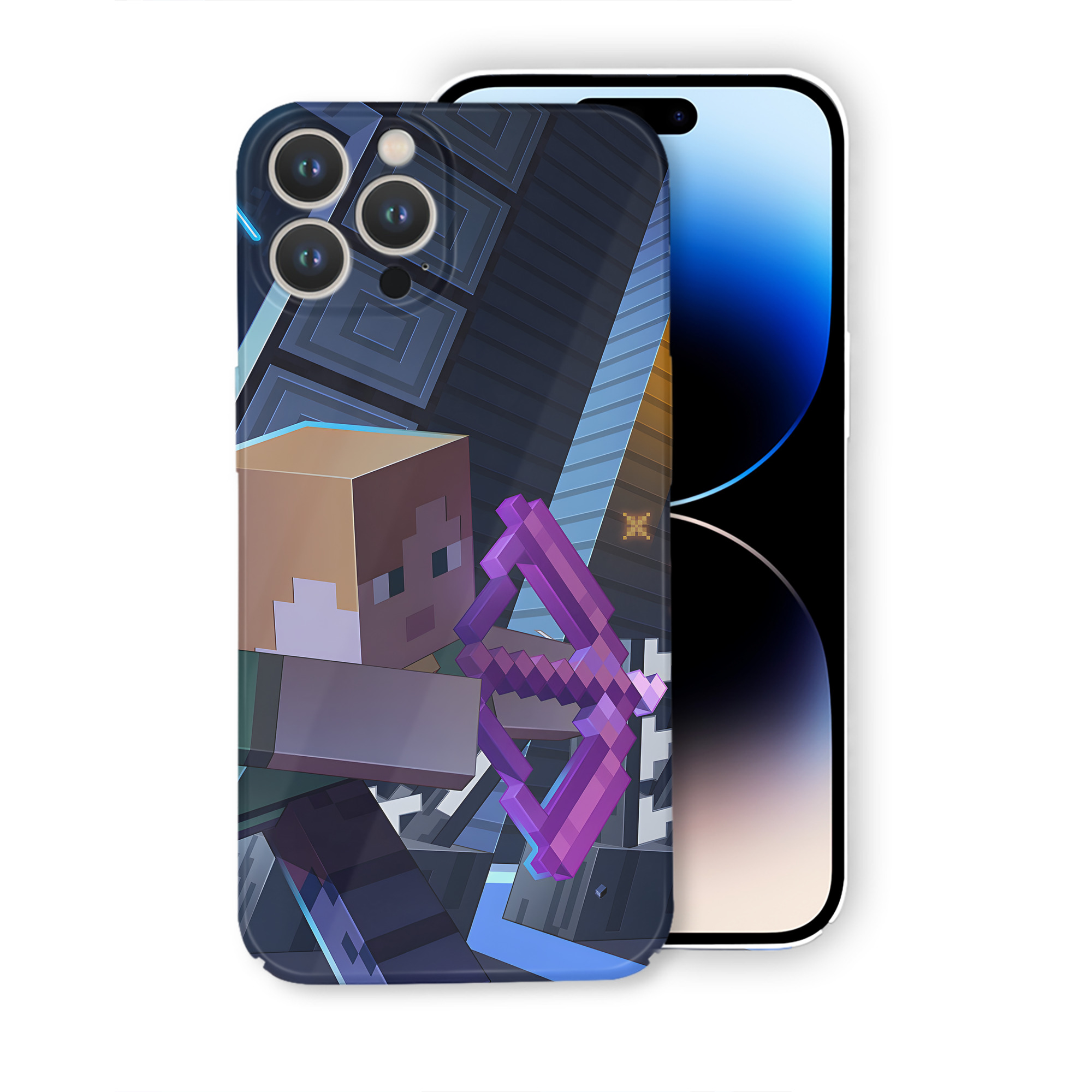 （画像用） マインクラフト ブロックの世界 Minecraft MC Block world 【iPhone 14シリーズ対応】ハードケース